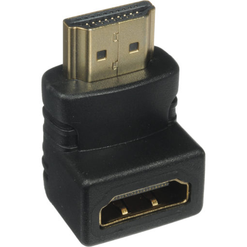 HDMI Male To Female 90 Degree Up Adapter - Black