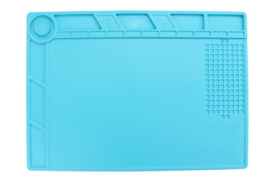 S-140 Silicone Heat Insulation Repair Platform Mat with Magnetic Screw Section - Blue