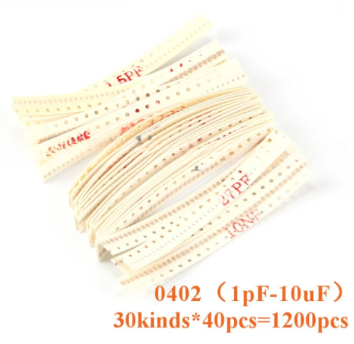1200pcs 0402 SMD Capacitor kit 30 values Assorted Kit