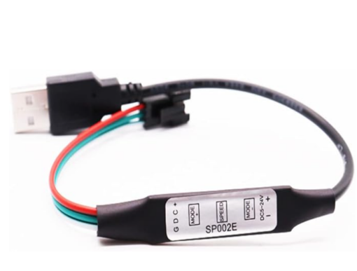 USB SP002E Controller for WS2811 WS2812B SK6812RGB(NOT RGBW) Addressable LED Light Portable 600 Pixels DC5V DC12V DC24V