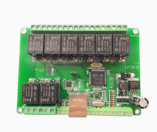 MODBUS network relay module high and low level trigger delay on and off switch 12V 8CH LAN/WIFI/RS485